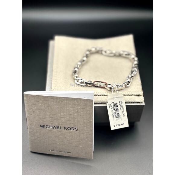 Michael Kors MKJ835700040 Premium Astor Link Womens Silver Plated Bracelet NIBWT - Picture 8 of 17